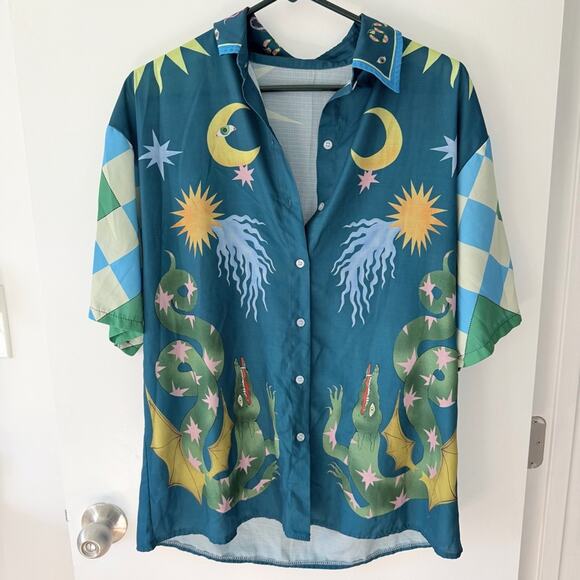 Vintage Tops - Psychedelic Alameis Guardian style shirt